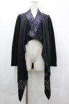 画像1: Qutie Frash / 龍ライン変形ロングカーディガン  黒Ｘ紫 I-26-04-24-029-QU-TO-SA-ZI (1)