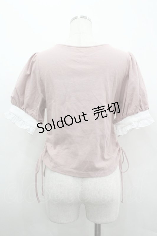 画像2: DearMyLove / フリルリボンカットソー L ピンクＸ白 I-26-04-24-003-EL-TO-SA-ZI (2)