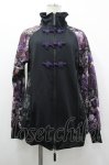 画像1: 気楡茶閃洸 / チャイナボタンラグランブルゾン  黒ｘ紫 I-26-04-24-030-EL-JA-SA-ZI (1)