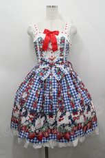 画像1: Angelic Pretty / Ribbon Berry Bunnyジャンパースカート  青 I-26-04-26-036-AP-OP-SA-ZI (1)