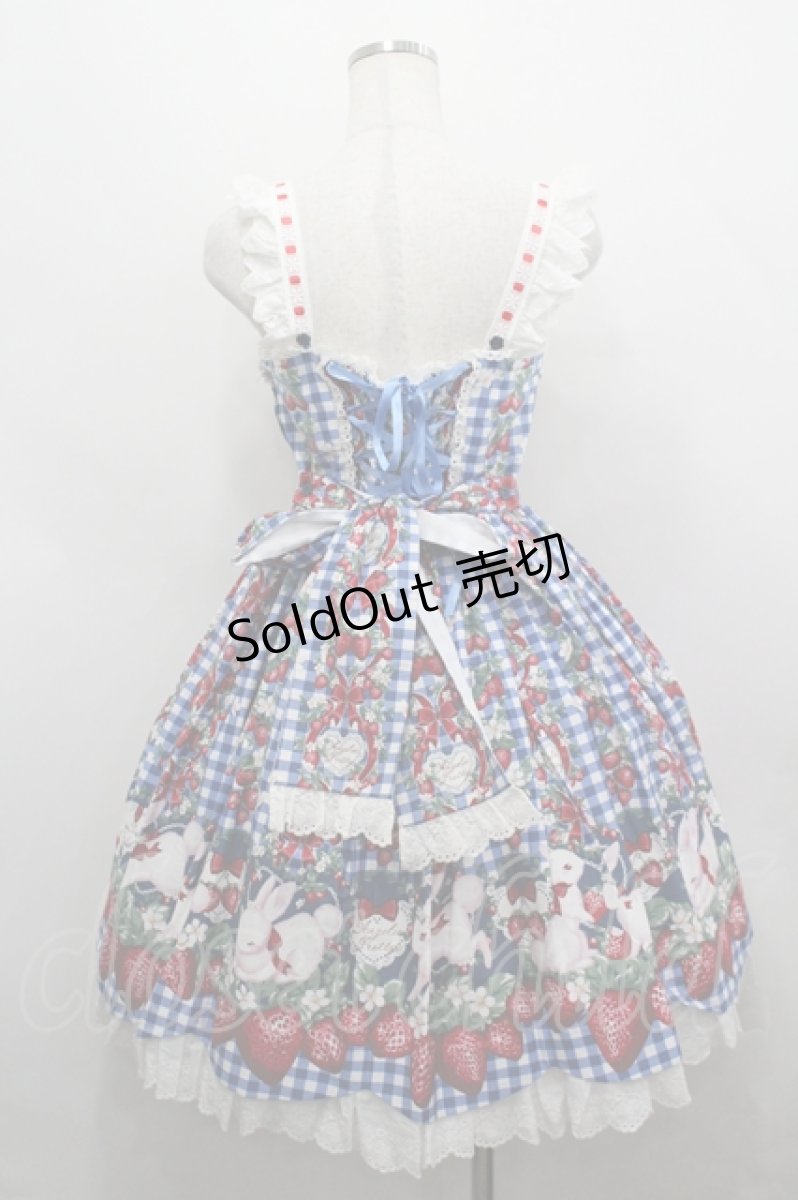 画像3: Angelic Pretty / Ribbon Berry Bunnyジャンパースカート  青 I-26-04-26-036-AP-OP-SA-ZI (3)