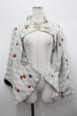 画像1: metamorphose / 春告げ鳥の恋うらら着物袖ボレロ  グリーン系 I-26-04-26-038-ME-TS-SA-ZI (1)