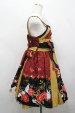 画像4: metamorphose / 風花のゆきうさぎタックジャンパースカート  赤 I-26-04-26-040-ME-OP-SA-ZI (4)