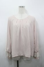 画像1: axes femme / 袖レースシフォンプルオーバー  ピンク I-26-04-26-007-AX-TO-SA-ZI (1)
