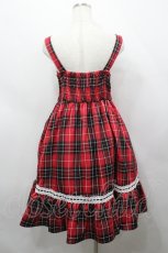 画像2: Eri Aino's collaboration / TTAINリボンレースジャンパースカート M 赤チェック I-26-04-26-053-PU-OP-SA-ZI (2)