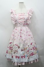 画像1: axes femme kawaii / ダイナーカフェジャンパースカート  ピンク I-26-04-26-054-AX-OP-SA-ZI (1)