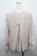 画像2: axes femme / 袖レースシフォンプルオーバー  ピンク I-26-04-26-007-AX-TO-SA-ZI (2)