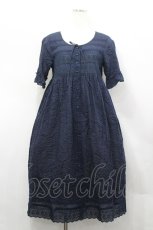 画像1: PINK HOUSE / コットンレース使いワンピース  紺 I-26-04-26-062-LO-OP-SA-ZI (1)