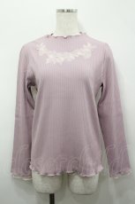 画像1: axes femme / 刺繍リブカットPO  ラベンダー I-26-04-26-008-AX-TO-SA-ZI (1)
