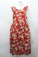 画像1: PINK HOUSE / HOME COLLECTION 苺柄エプロン  赤 I-26-04-26-070-LO-OP-TE-ZI (1)