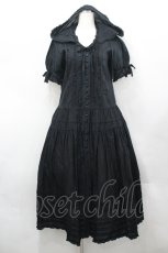 画像1: PINK HOUSE / フード付ティアードワンピース  黒 I-26-04-26-071-LO-OP-TE-ZI (1)