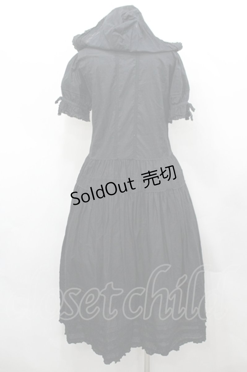 画像3: PINK HOUSE / フード付ティアードワンピース  黒 I-26-04-26-071-LO-OP-TE-ZI (3)