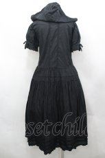 画像3: PINK HOUSE / フード付ティアードワンピース  黒 I-26-04-26-071-LO-OP-TE-ZI (3)