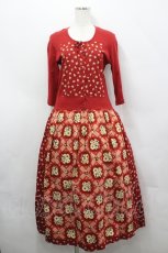 画像1: PINK HOUSE / カットソー切替ワンピース  赤 I-26-04-26-073-LO-OP-TE-ZI (1)