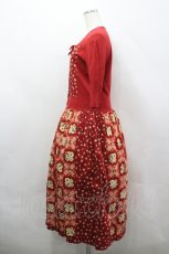 画像2: PINK HOUSE / カットソー切替ワンピース  赤 I-26-04-26-073-LO-OP-TE-ZI (2)