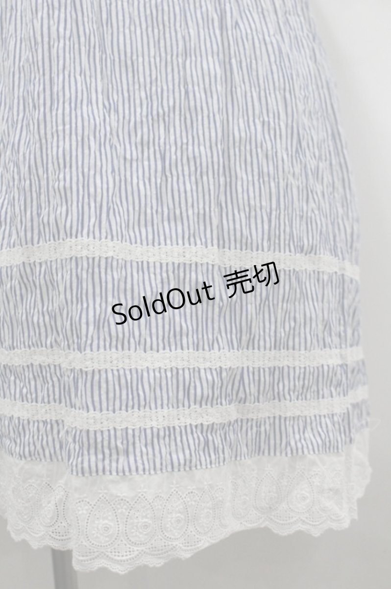 画像5: PINK HOUSE / コットンレース使いワンピース  青ストライプＸ白 I-26-04-26-074-LO-OP-SA-ZI (5)