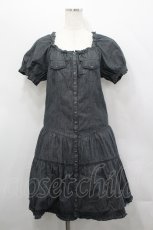 画像1: PINK HOUSE / スナップボタン半袖チュニックブラウス  黒デニム I-26-04-26-075-LO-BL-SA-ZI (1)