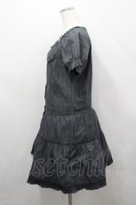 画像2: PINK HOUSE / スナップボタン半袖チュニックブラウス  黒デニム I-26-04-26-075-LO-BL-SA-ZI (2)