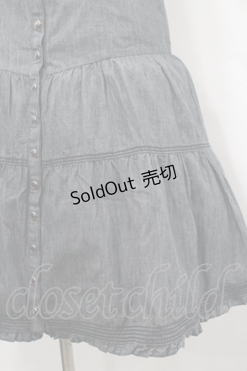 画像5: PINK HOUSE / スナップボタン半袖チュニックブラウス  黒デニム I-26-04-26-075-LO-BL-SA-ZI (5)