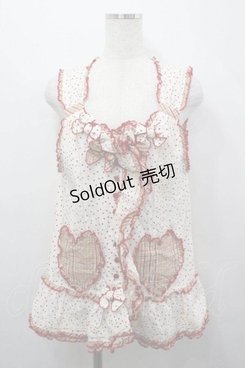 画像1: PINK HOUSE / ハートくまさんぬいぐるいみベスト  アイボリー I-26-04-26-078-LO-TO-TE-ZI (1)