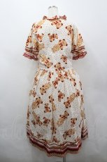 画像3: PINK HOUSE / チェックくまさんハート半袖ワンピース  アイボリー×赤 I-26-04-26-079-LO-OP-TE-ZI (3)