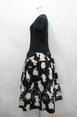 画像2: PINK HOUSE / うさぎさん総柄カットワンピース  黒Ｘ白 I-26-04-26-081-LO-OP-SA-ZI (2)