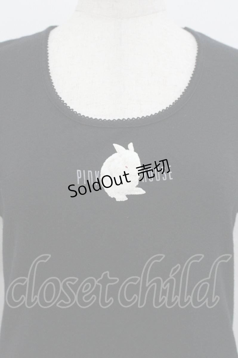 画像4: PINK HOUSE / うさぎさん総柄カットワンピース  黒Ｘ白 I-26-04-26-081-LO-OP-SA-ZI (4)