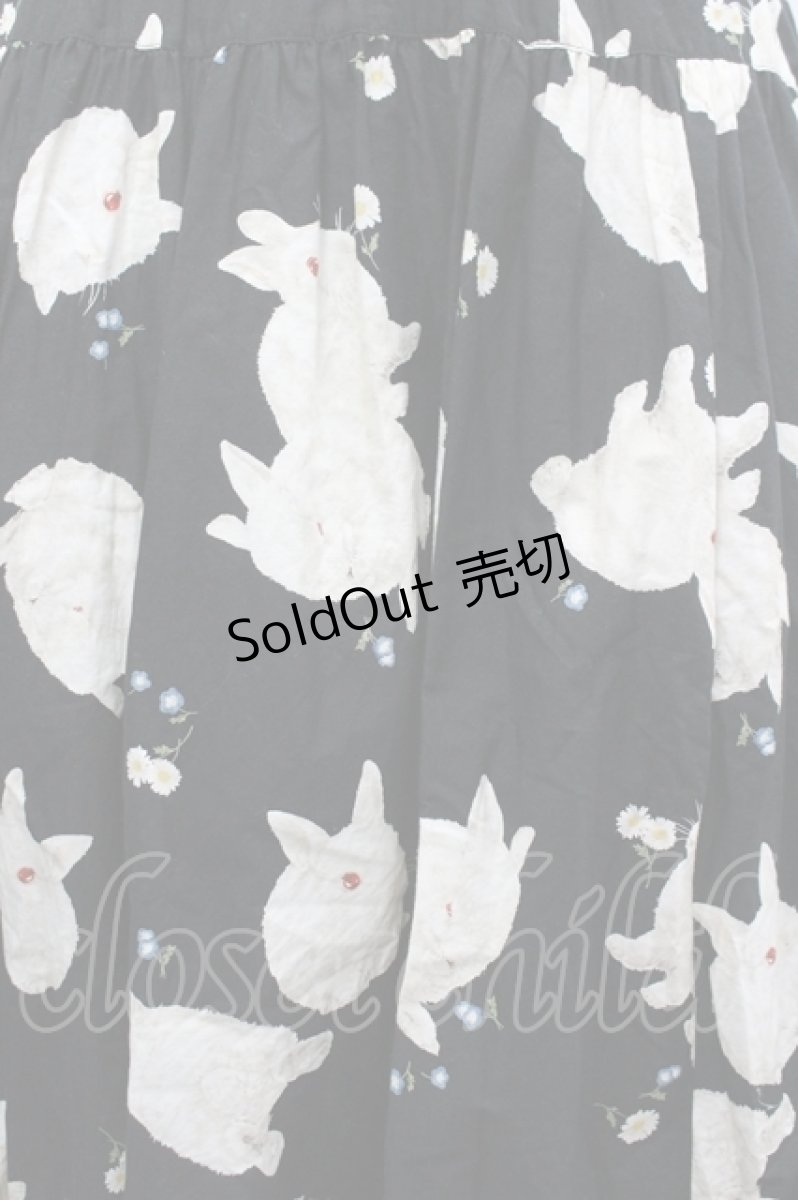 画像5: PINK HOUSE / うさぎさん総柄カットワンピース  黒Ｘ白 I-26-04-26-081-LO-OP-SA-ZI (5)