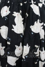 画像5: PINK HOUSE / うさぎさん総柄カットワンピース  黒Ｘ白 I-26-04-26-081-LO-OP-SA-ZI (5)