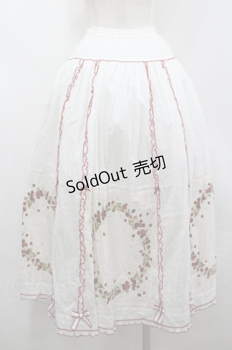画像3: PINK HOUSE / 野いちごリースパッチスカート  白 I-26-04-26-085-LO-SK-TE-ZI (3)