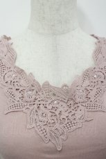 画像3: axes femme / モチーフレース使い半袖インナー  ピンク I-26-04-26-011-AX-TO-SA-ZI (3)