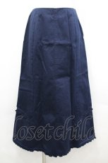 画像1: PINK HOUSE / 裾フリルスカート M 紺 I-26-04-26-087-LO-SK-SA-ZI (1)