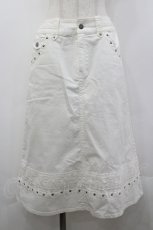 画像1: PINK HOUSE / 裾レース&丸スタッズスカート M 白 I-26-04-26-089-LO-SK-SA-ZI (1)