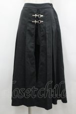 画像1: Rasvoa / ファイヤーバックルミディスカート F 黒 I-26-04-26-091-LO-SK-SA-ZI (1)