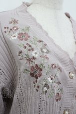 画像3: axes femme / 花刺繍ロングニットカーディガン  ピンク I-26-04-26-012-AX-TO-SA-ZI (3)