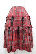 画像1: Candy Stripper / チェックリボンスカート  赤チェックＸ黒 I-26-04-26-093-PU-SK-SA-ZI (1)
