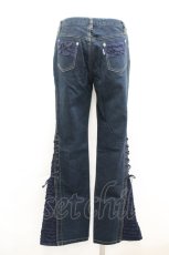 画像2: PINK HOUSE / 裾ピコフリル編み上げデニムパンツ M 青デニム I-26-04-26-095-LO-PA-SA-ZI (2)