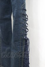画像4: PINK HOUSE / 裾ピコフリル編み上げデニムパンツ M 青デニム I-26-04-26-095-LO-PA-SA-ZI (4)