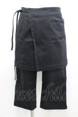 画像1: PINK HOUSE / カフェエプロン風タブリエ付きパンツ M 黒 I-26-04-26-102-LO-PA-SA-ZI (1)