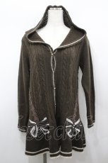 画像1: axes femme / フード付きライン入りリボンカーディガン  ブラウン I-26-04-26-015-AX-TO-SA-ZI (1)