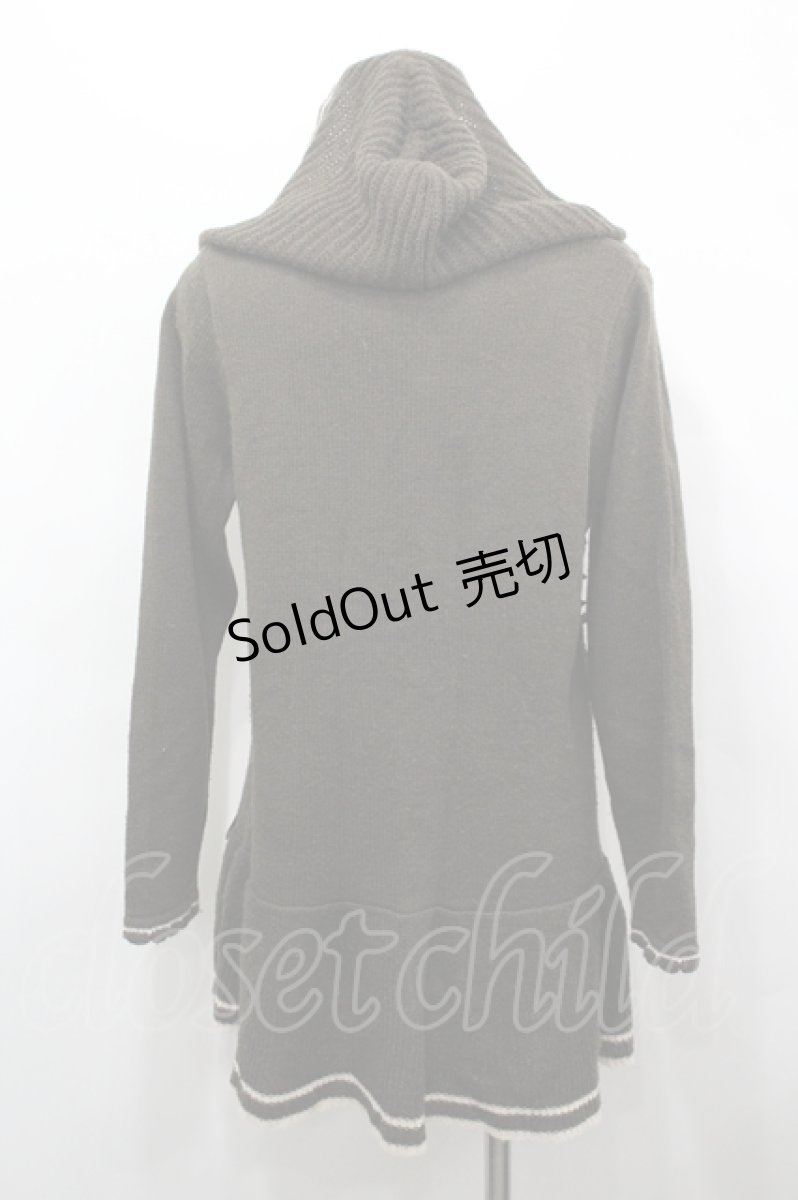 画像2: axes femme / フード付きライン入りリボンカーディガン  ブラウン I-26-04-26-015-AX-TO-SA-ZI (2)