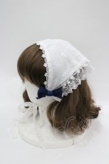 画像1: Amavel / Dreaming Kitten Picnicレースバブーシュカ  白Ｘネイビー I-26-04-26-115-CA-AC-SA-ZI (1)