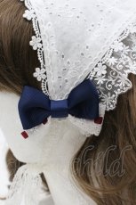 画像4: Amavel / Dreaming Kitten Picnicレースバブーシュカ  白Ｘネイビー I-26-04-26-115-CA-AC-SA-ZI (4)