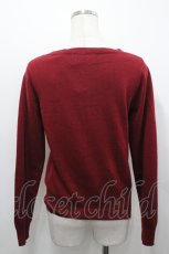 画像2: Ank Rouge / ロゴ刺繍ニットカーディガン  ボルドー I-26-04-26-002-CA-TO-SA-ZI (2)