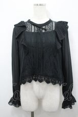 画像1: axes femme POETIQUE / 肩フリルレースブラウス  黒 I-26-04-26-018-AX-BL-SA-ZI (1)