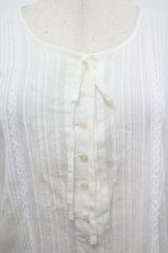 画像3: PINK HOUSE / サイド編み上げピンタックブラウス  白 I-26-04-26-021-LO-BL-TE-ZI (3)