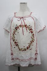 画像1: PINK HOUSE / ベリーリースプリントチュニックブラウス  白 I-26-04-26-023-LO-BL-TE-ZI (1)