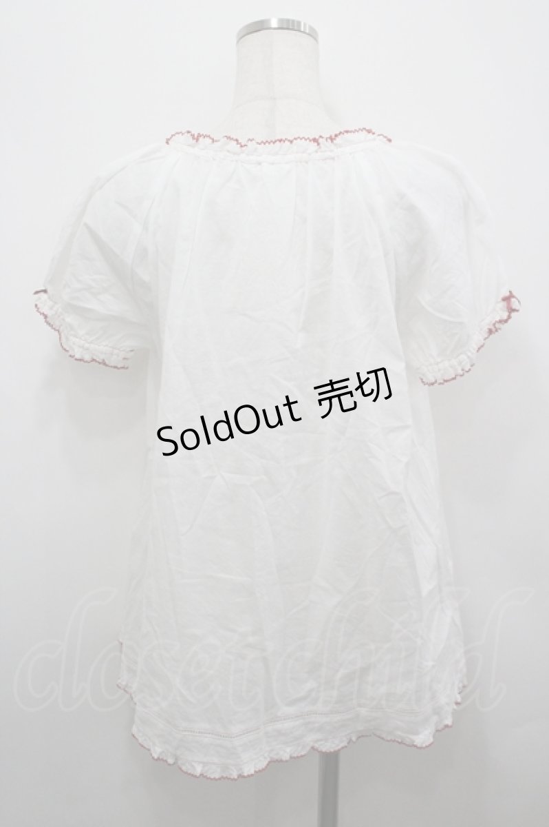 画像2: PINK HOUSE / ベリーリースプリントチュニックブラウス  白 I-26-04-26-023-LO-BL-TE-ZI (2)