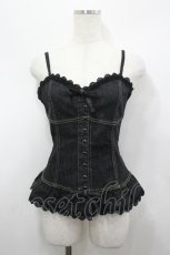 画像1: PINK HOUSE / デニムビスチェ  黒デニム I-26-04-26-026-LO-TO-SA-ZI (1)