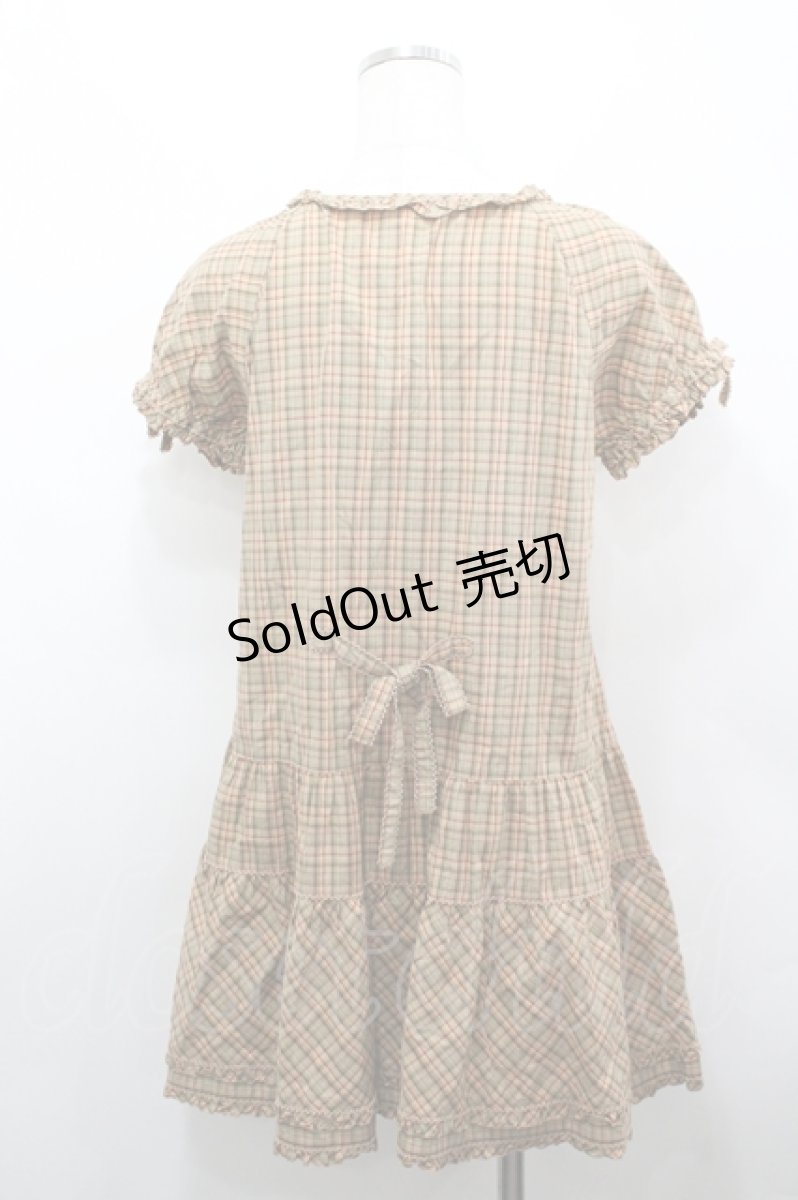 画像2: PINK HOUSE / チェック半袖チュニックブラウス  ブラウンＸチェック I-26-04-26-027-LO-BL-SA-ZI (2)